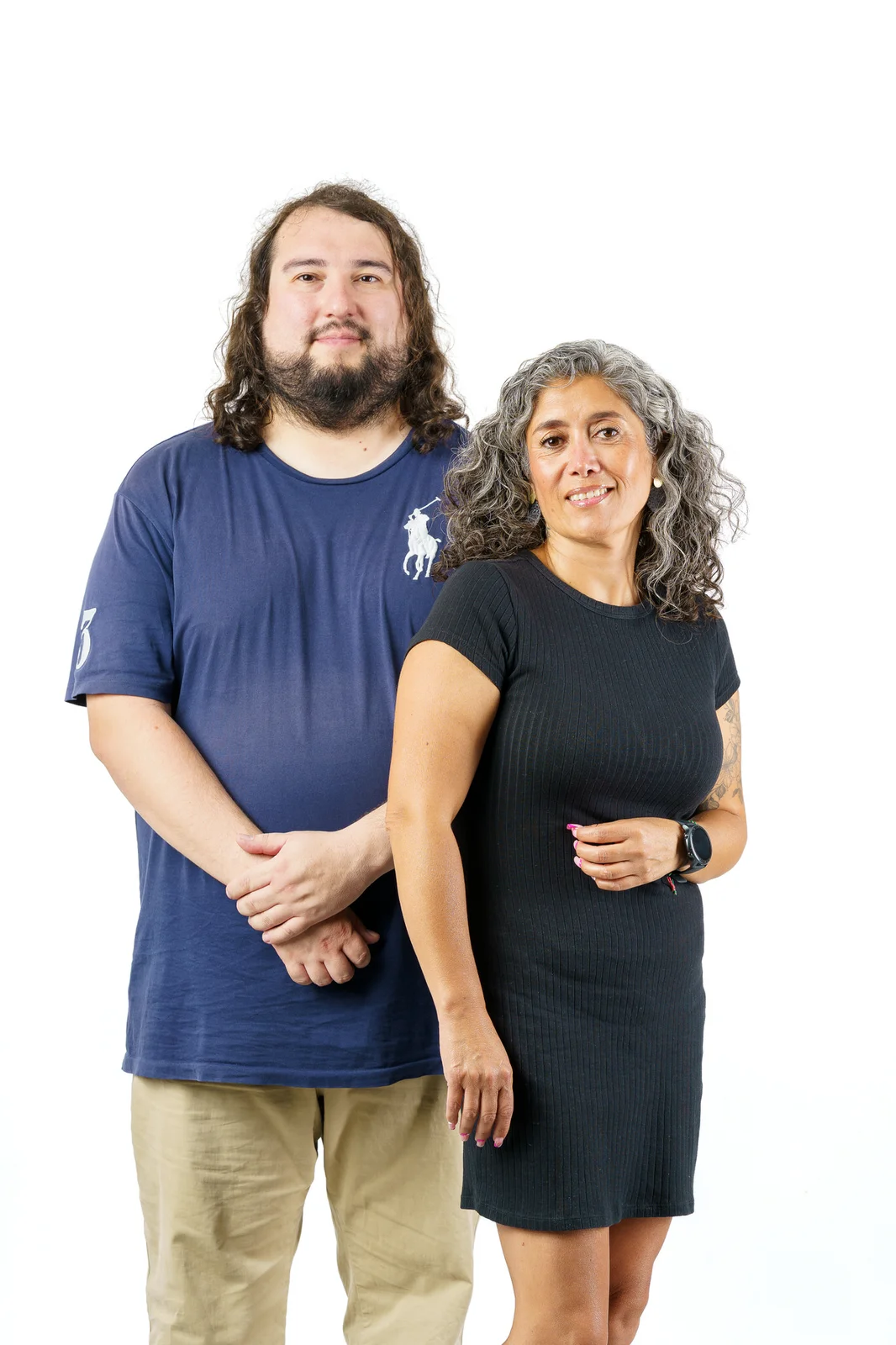 Retrato pareja de profesores en estudio — campaña Elige Educar Mineduc